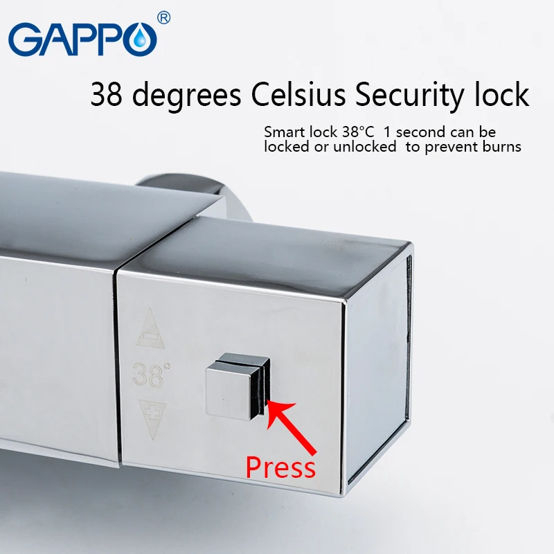 gappo square shower faucet mixer tap bathroom thermostat faucet waterfall wall mount bathroom thermostatic shower set gld1197 free global shipping