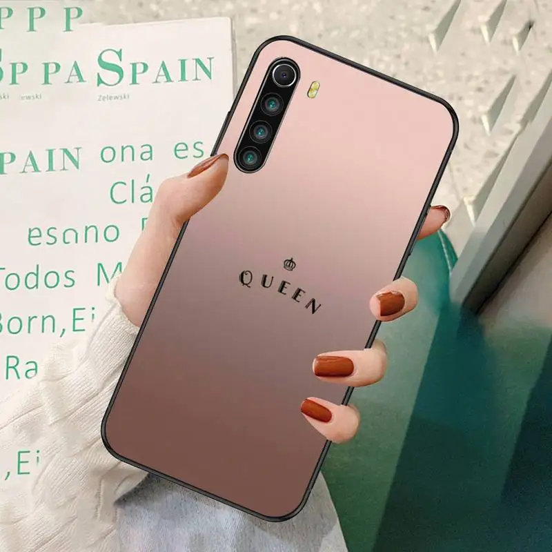 

LJHYDFCNB King Queen Crown Phone Case For Redmi 7 8 9 A K20 30 Pro Note 8 9 Pro 9s