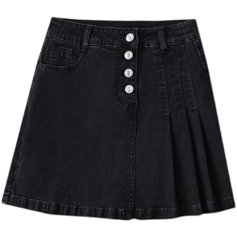 

Smlinan 2021 Summer Denim Pleated Skirt Women Plus Size 5xl High Waisted A Line Petticoat Skirts Casual Vintage Tennis Jen Skirt