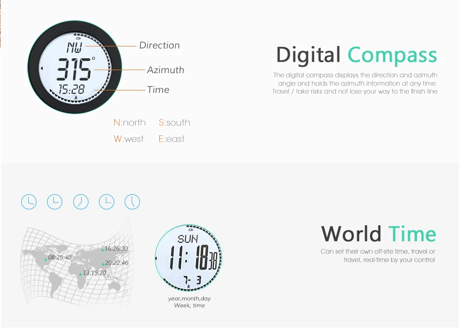 Открытый компас рыбалка барометр Альпинизм высота температуры