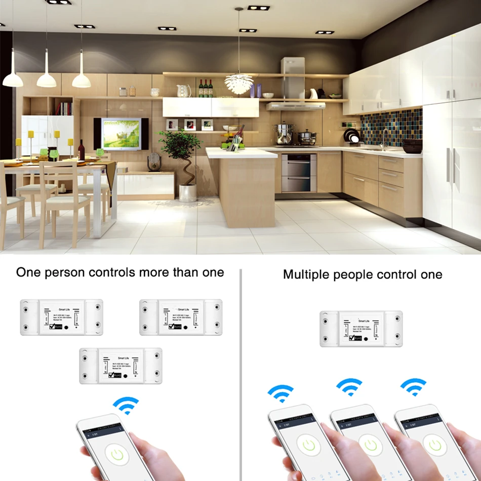 

DIY WiFi Smart Light Switch Universal Breaker Timer Wireless Remote Control Works with Alexa Google Home Smart Home