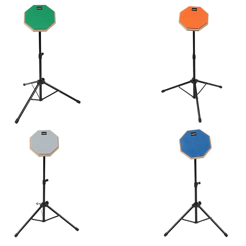 

8 Inch Rubber Wooden Dumb Drum Practice Training Drum Pad With Stand for Percussion Instruments Parts