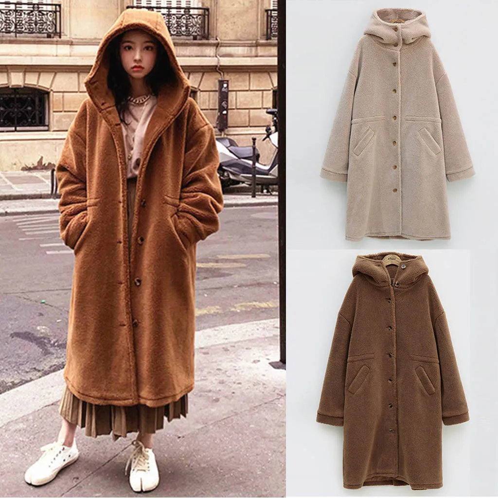 Женское зимнее длинное пальто из искусственного меха длинная куртка для женщин с