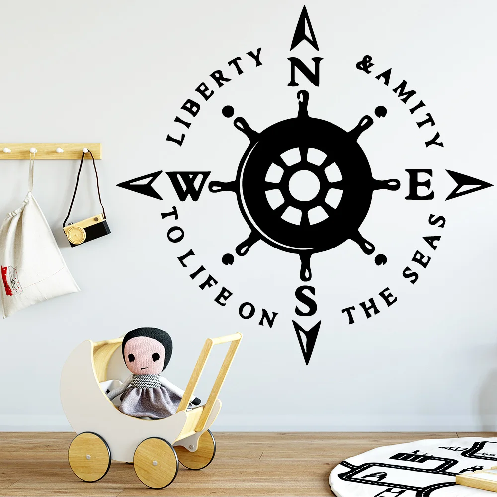 Креативные виниловые обои с компасом для защиты окружающей среды наклейки