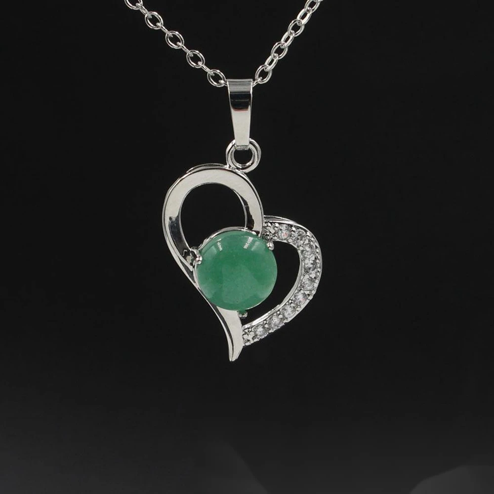 Women Infinity Love Heart Pendant Necklace Girl Crystal Chakra Yoga Birthstone Jewelry Quartz Chain