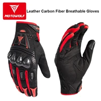 leather motorcycle gloves riding gloves guantes luvas gant guanti handschoenen carbon fiber touch control breathable shockproof