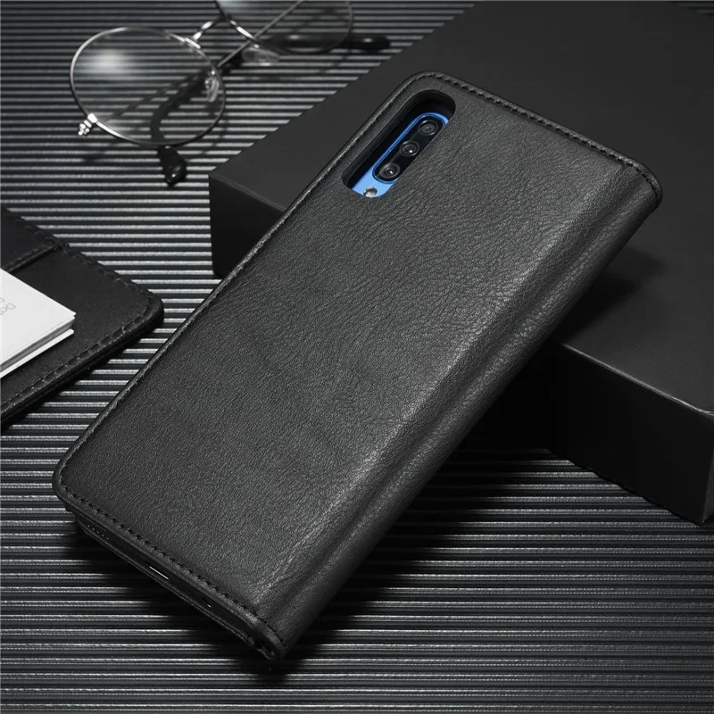 Откидной Чехол для samsung Galaxy A70 A50 A40 A30 A20 A10 Магнитный класса люкс из искусственной кожи Подставка бумажник съемный 2 в 1 карты Чехол