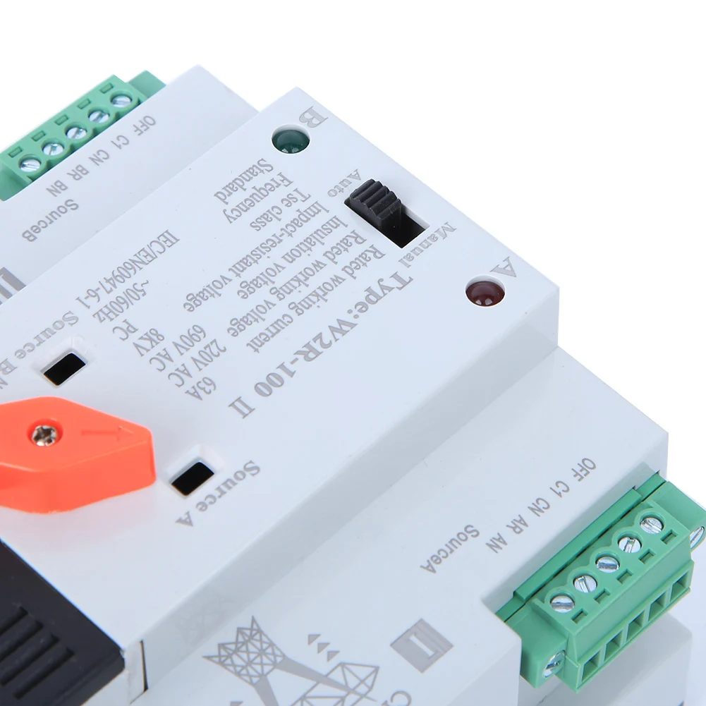 

W2R-63A Dual Power Supply Transfer Switch 3P 63A Electrical Selector Switches