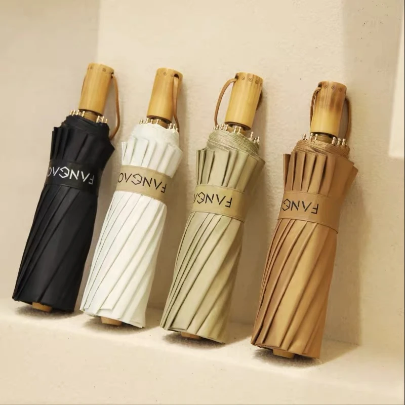 

Umbrella Female 16 Bone Folding Umbrella Sunshade Forest Large Rain and Sun Dual-use Umbrella Simple