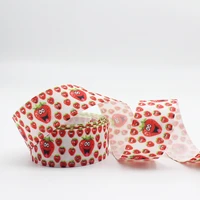 strawberry pattern printed grosgrain ribbon 1 12 design custom %e2%80%8bcartoon logo for hair bows sewing diy handmade materials