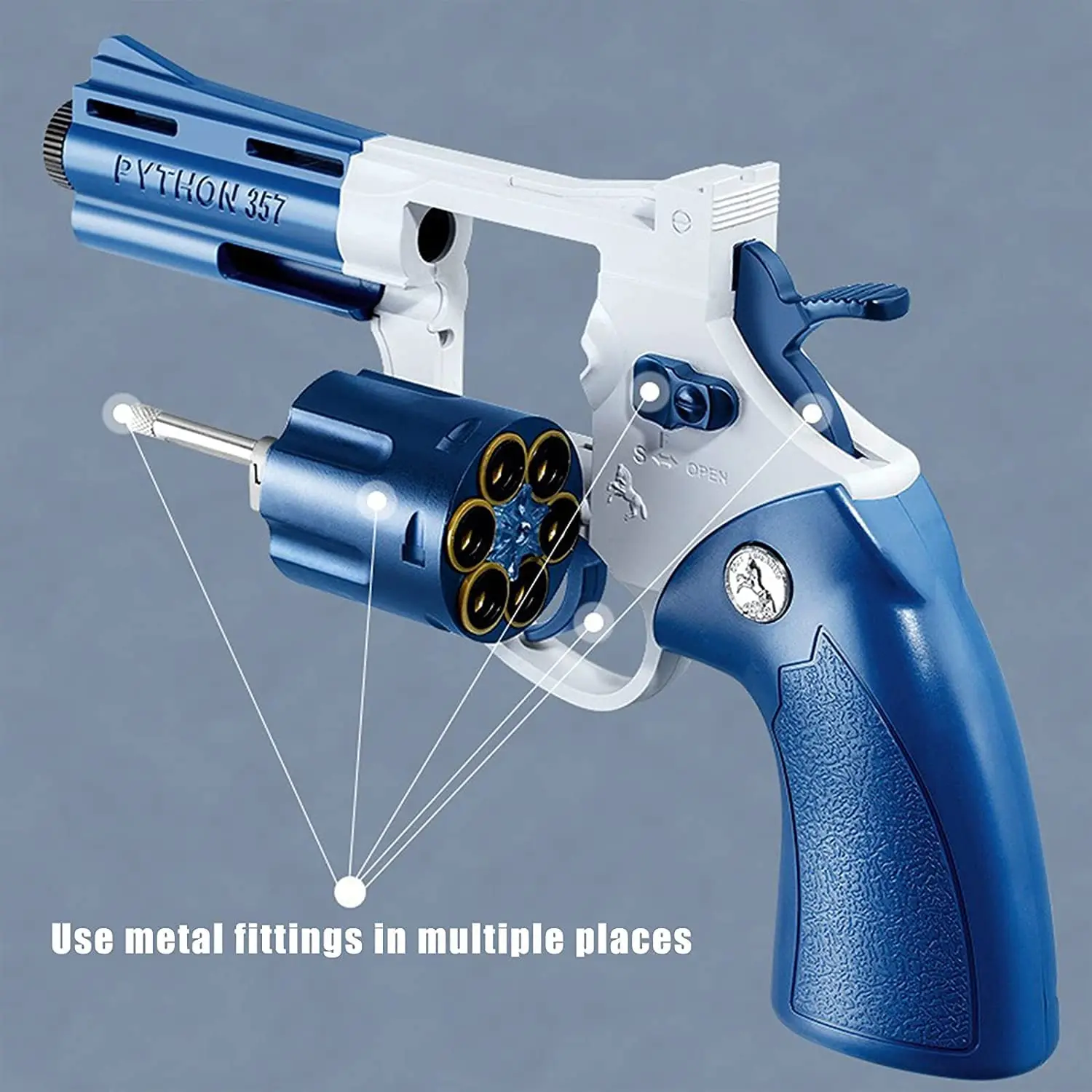 Revolver Soft Bullet Gun ZP5 Pistol 357 Shell Throwing Toy Weapon CS Model for Boys Children Gift | Спорт и развлечения