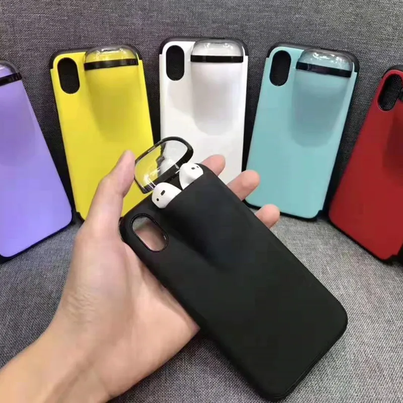 Новый чехол для наушников 2 в 1 телефона s iPhone 7 plus 8 X XS max XR 11 pro TPU PC задняя крышка