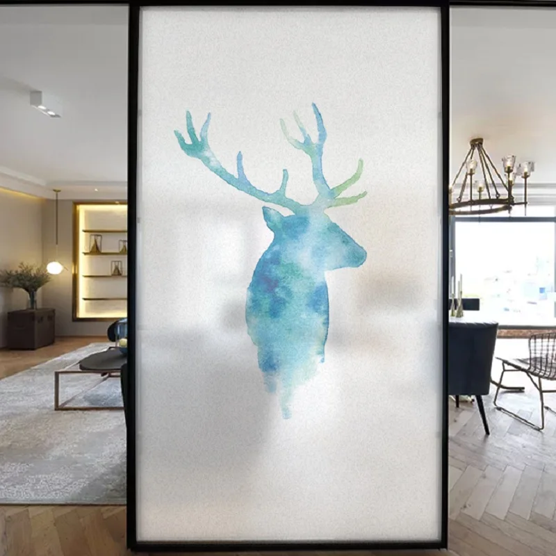 Custom Size Window Foil Electrostatic Hand Painting Pattern Decorative Tint-Film For Door Cabinet Wardrobe DIY 55cmx100cm | Дом и сад