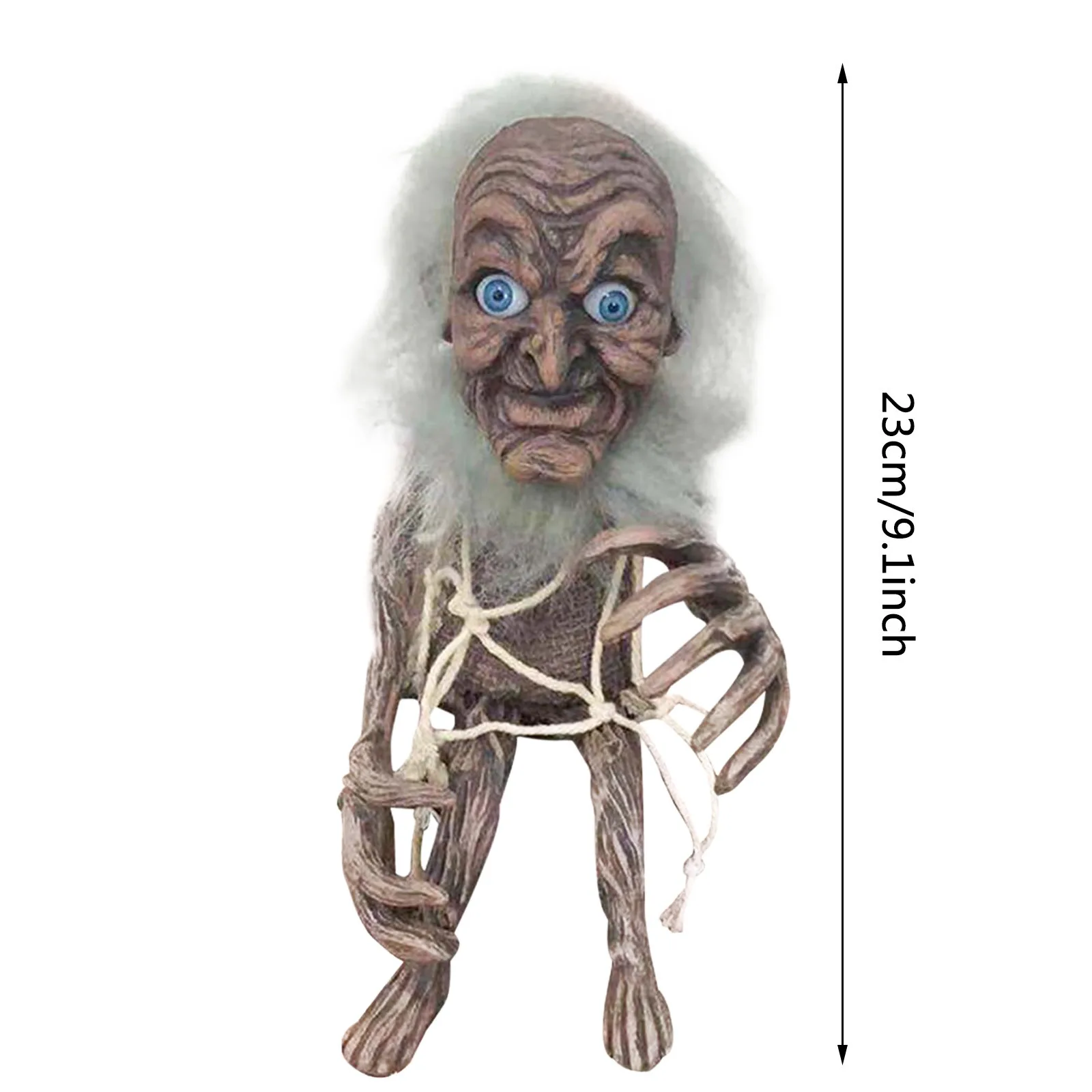 

40# Hobgoblin Giant Goblin Creature Decoration Withered Dwarfs Evil Wall Decor Hanging Vintage Tree Spirit Sculptures Yard Deco