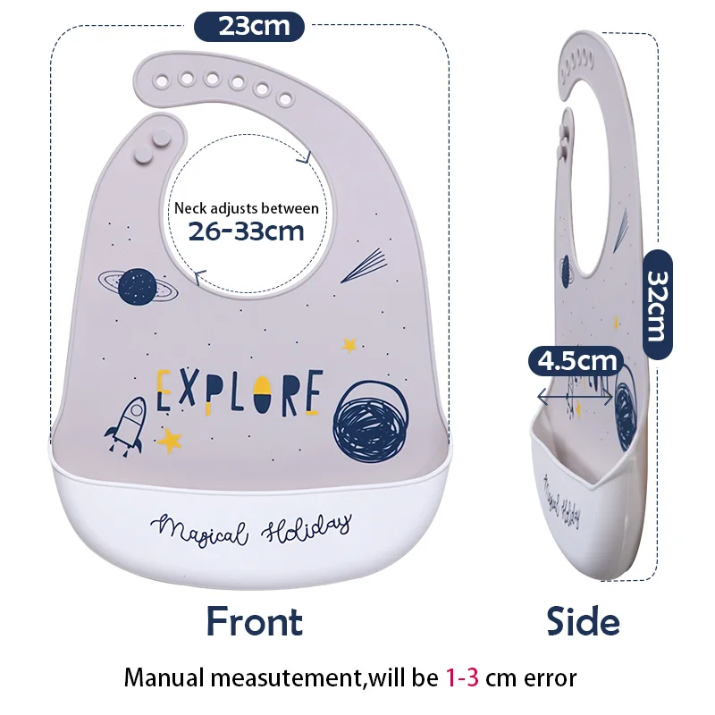 1pcs Waterproof Baby Bib Food Grade Silicone Drool Feeding Aprons Oil-proof Lunch Adjustable Dropping | Детская одежда и обувь