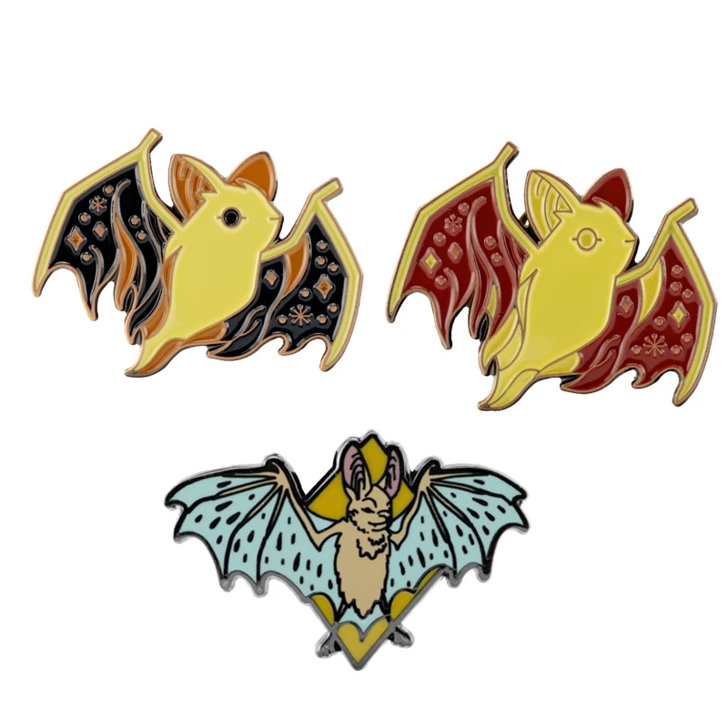Эмалированная брошь в виде летучей мыши ювелирные изделия готическом стиле