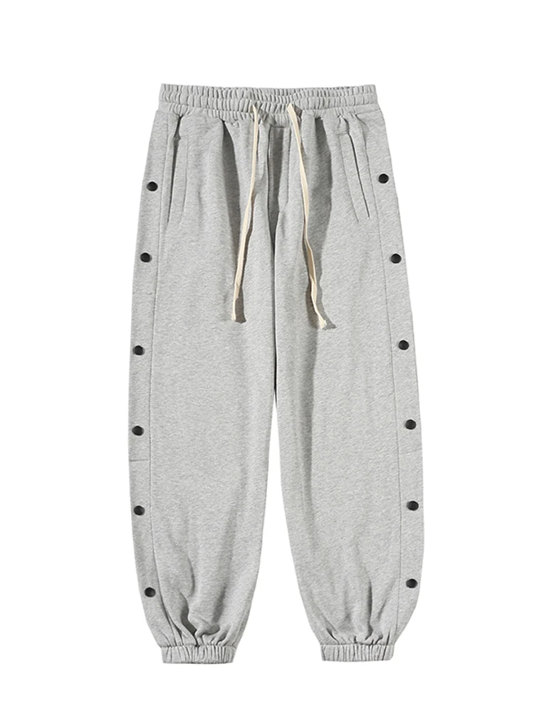 

Men's casual pants large size loose Korean style fashion buckle pants plus velvet sports pants autumn and winter bunched pants