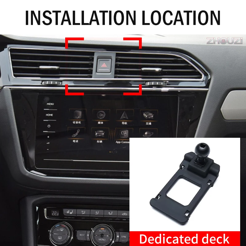 Car Mobile Phone Holder Special Mounts GPS Stand Navigation Bracket For Volkswagen VW Tiguan MK2 II 2017-2020 Accessories | Автомобили и