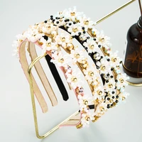 handmade rhinestone pearl flower headbands shiny crystal beads party hair accessories bridal wedding hair accessories headdress