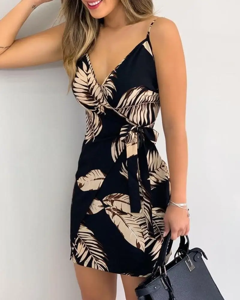 Женское летнее Мини Платье с V образным вырезом|Женские платья| |
