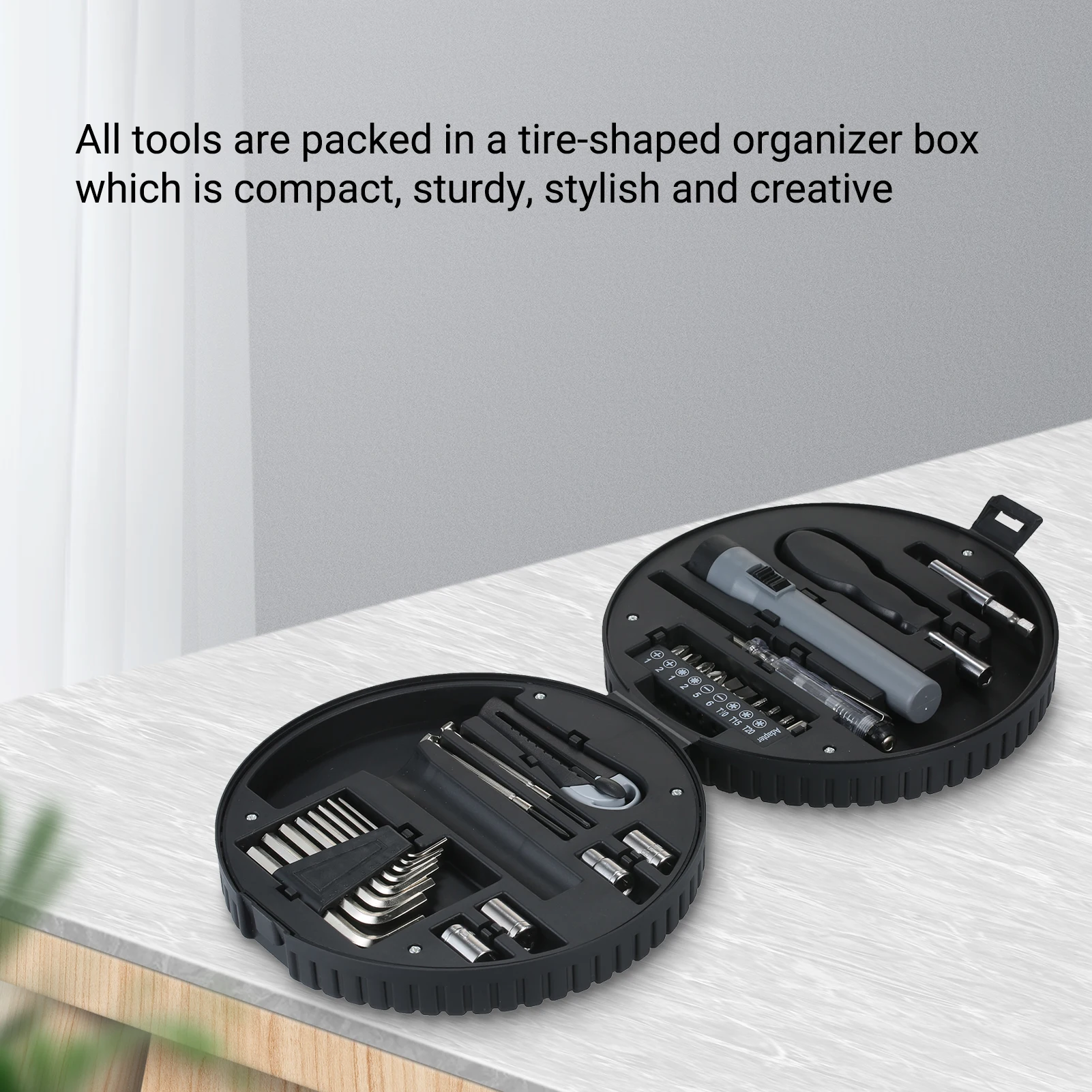 

29PCS Repair Tool Kit Hand Tool Set Multifunctional Handy Hardware Tool Kit Screwdriver Bits Set Wrench Torch with Box