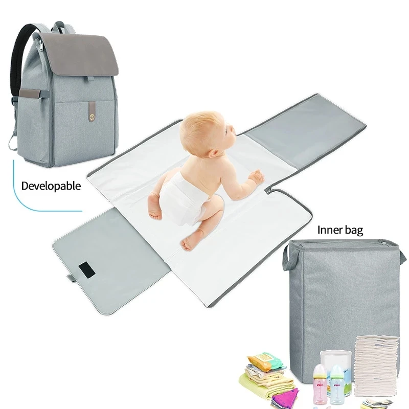 Mommy Baby Changing Pad Backpack 600D Oxford Multifunctional Waterproof Diaper Napper Stroller Travel Bags with Hooks A107