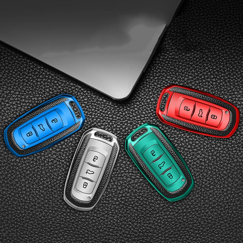 Цветной чехол для автомобильного ключа из ТПУ и кожи Geely Atlas Boyue NL3 EX7 Emgrand X7 EmgrarandX7 SUV