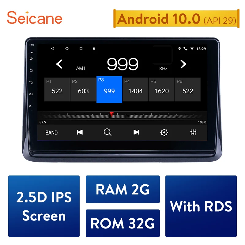 Автомобильный мультимедийный плеер Seicane Android 10 0 2 Гб ОЗУ 32 ПЗУ для 2014 Toyota ноя