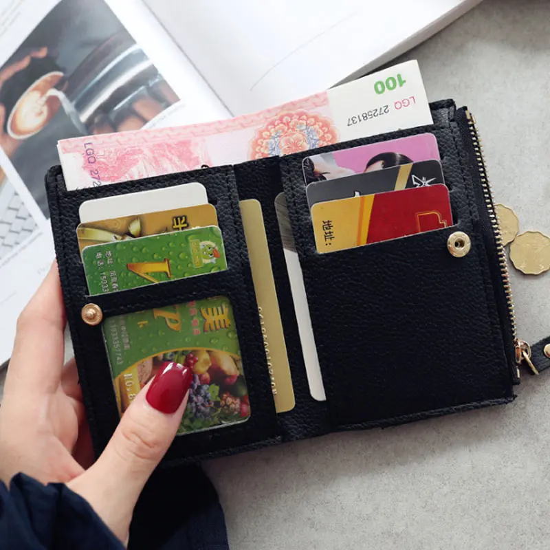 

Fashion Women Short Wallet PU Leather Cherry Embroidery Coin Purse Card Holders Lady Girl Mini Money Bag ENDQ