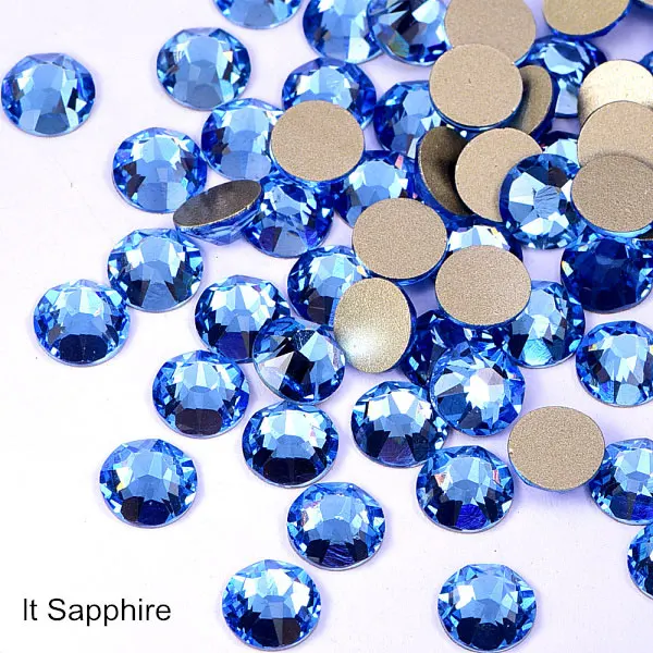 lt-sapphire 1440 шт Новые популярные цвета 8 больших+ 8 маленьких 16 граней горный хрусталь Кристалл Flatback не горячей фиксации украшение для ногтей горный хрусталь B3638 - Цвет: lt-sapphire