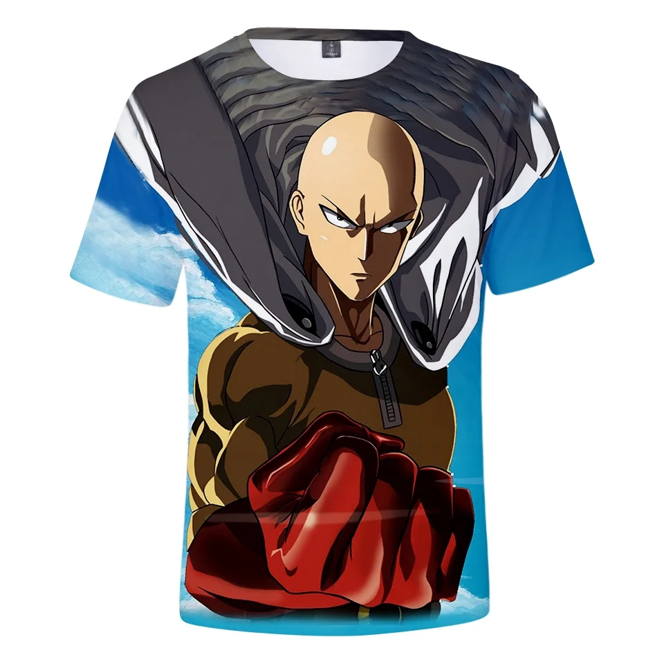 

One Punch Man 3D T-shirts Fashion Women/Men Tees 2021 Summer Tops Short Sleeve Print Anime T-shirt One Punch Man 3D T Shirt Mens