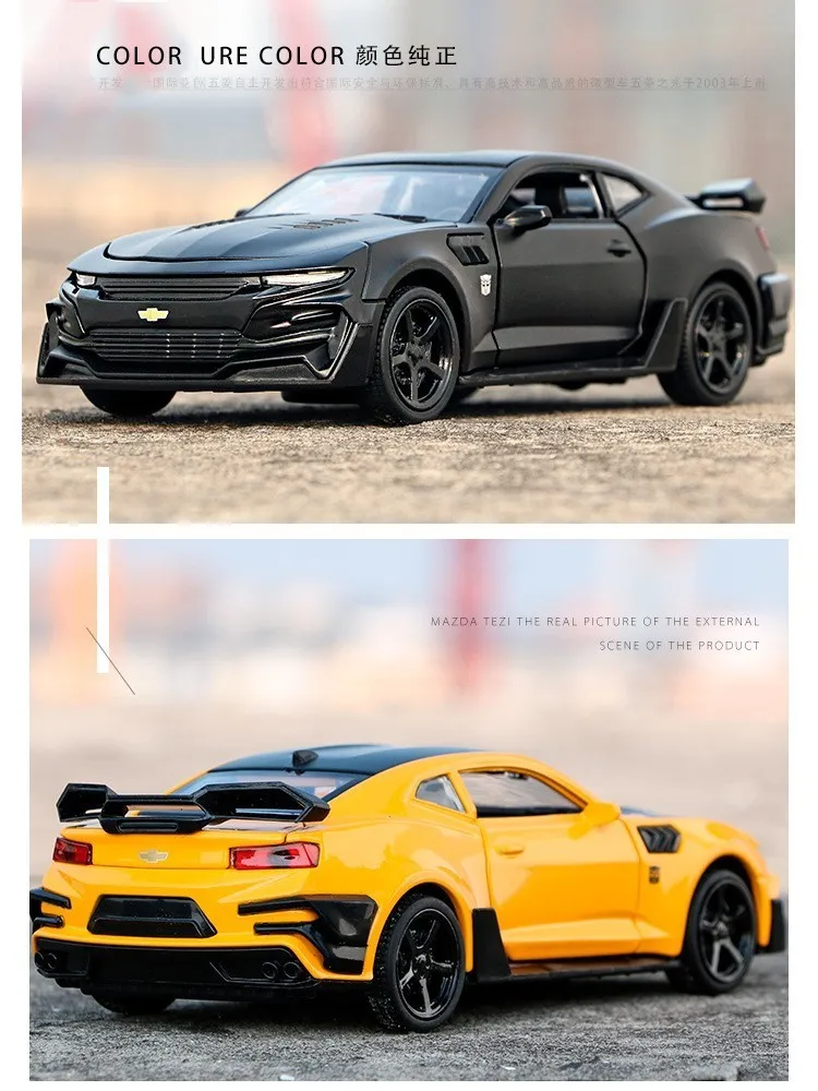 Chevrolet Camaro 1:32 литая под давлением модель автомобиля звуковой светильник оттягивающийся для детей подарки на день рождения Коллекция Hot Weels