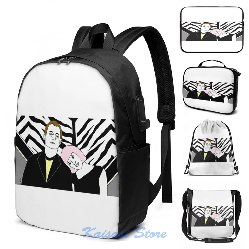 Забавный рюкзак с графическим принтом Потерянный в переводе USB зарядка мужские