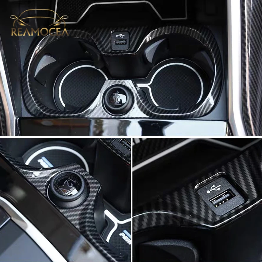 

Reamocea 1Pc Carbon fiber Style Cup Drinks Holder Trim Cover Frame Decals fit for BMW 3 Series 2020 Car Interior Accessories