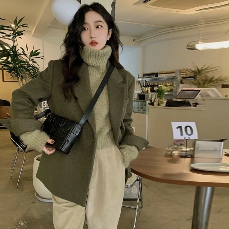 

Ren Xiaoyi's double-sided tweed suit coat female design sense of minority senior 2021 new short coat winter