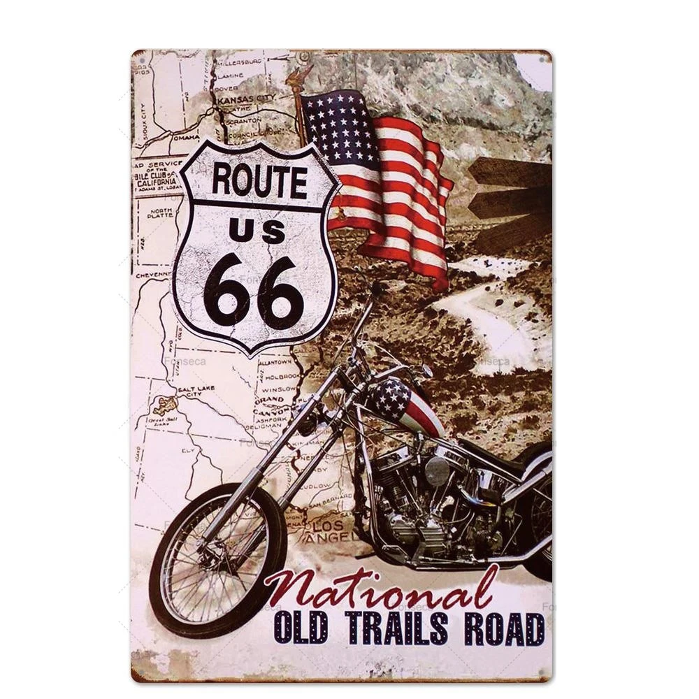 

Car Garage Wall Decor Route 66 Tin Sign Retro Metal Signs Rusted Pin Up Plate Plaques Iron Paninting Modern Home Bar Decoration