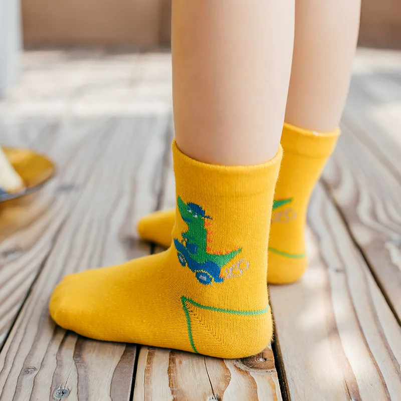 Качественные носки 5 парт/лот с мультяшным динозавром единорогом мягкие летние