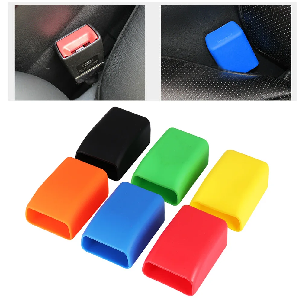 

Colorful Seat Belt Buckle Protective Cover Silicone Universal Car Safety Anti Scratch Dust Case Automobiles Interior Accessories