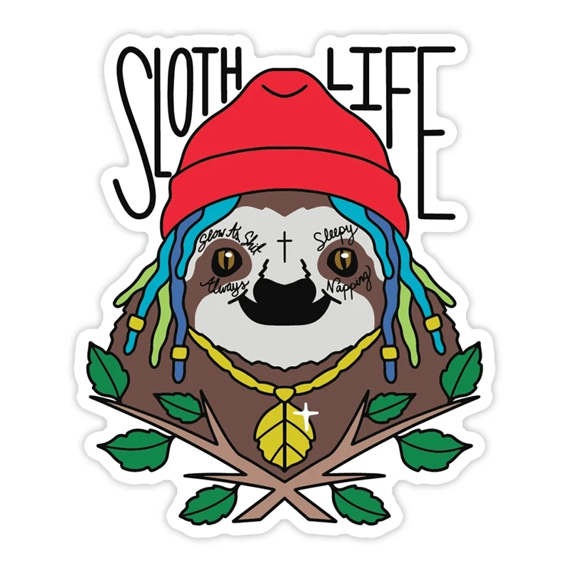 

S50882# 13CM/17CM Personality PVC Decal For SLOTH LIFE Waterproof Car Sticker on Motorcycle Laptop Decorative