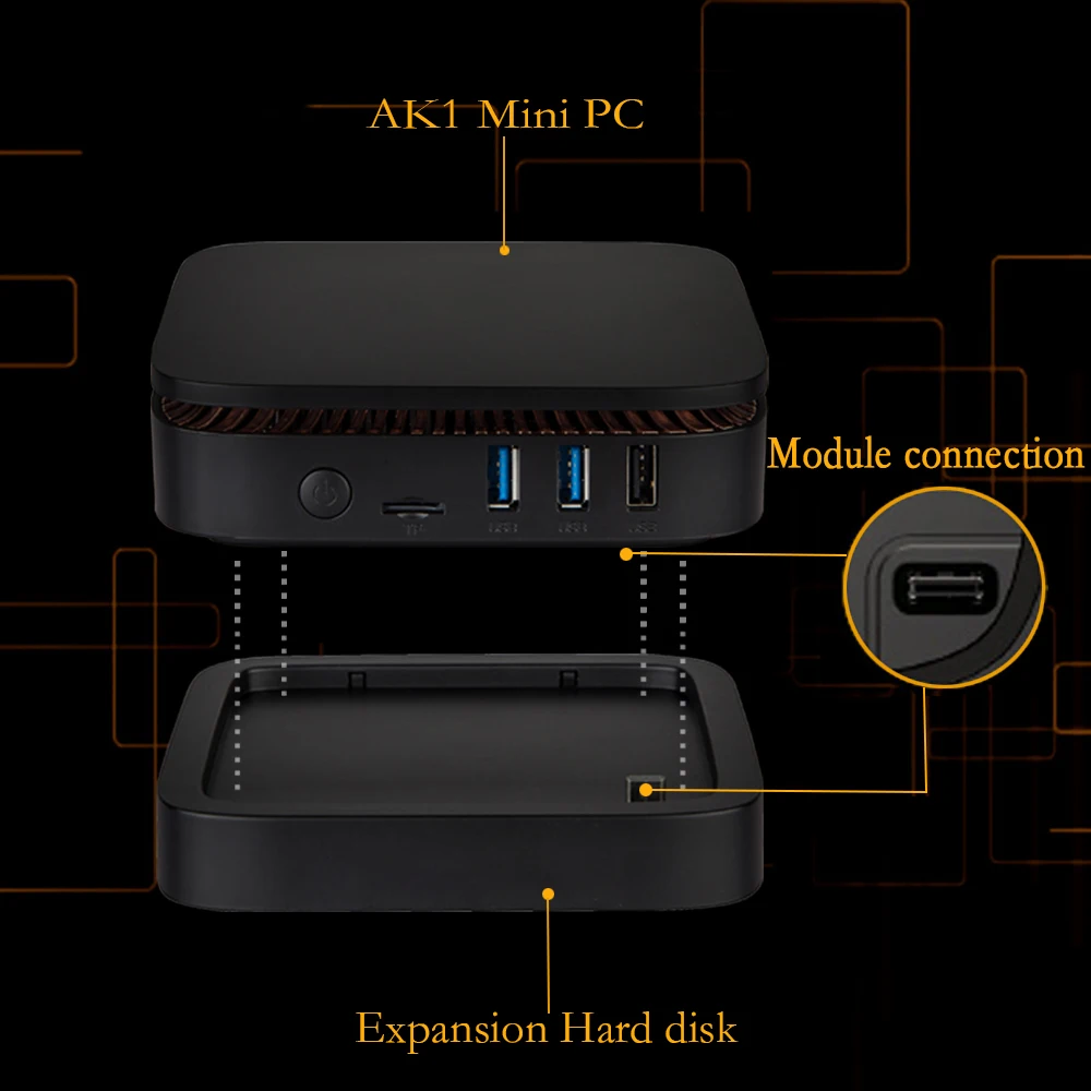 Мини-ПК AK1H Windows 10 Intel J3455 8 Гб ОЗУ 128 ГБ BT4.2 1000 Мбит/с Wi-Fi | Компьютеры и офис