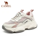 Женские массивные кроссовки CAMEL, сетчатые дышащие повседневные туфли на плоской платформе, на толстой подошве, розовые, лето 2021