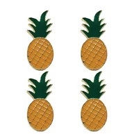 4pcs pineapple brooches fashion summer brooch enamel pins lapel pins metal clothes badges jewelry accessories decoration
