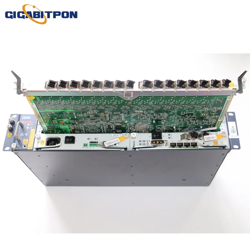 

ZTE C320 GPON OLT chassis + 1GE 2*SMXA/1 card 16 ports GTGHK GPON B+C+C++ business board DC power supply FTTH OLT