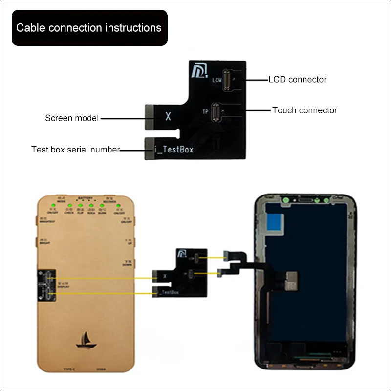 ЖК-тестер Dianliang Technology S200 для iPhone 6/6P/6S/6S/7/7P/8/8P/X/XS/XSmax/XR/11/11Pro/11 бетонный завод тест