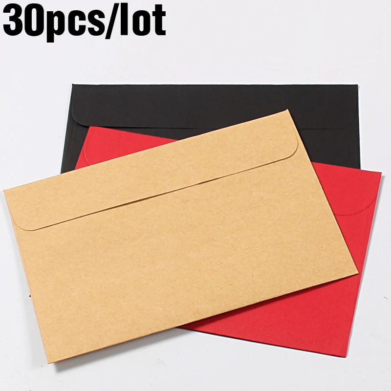30 шт./упак. ретро крафт прозрачный конверт набор красных букв конверты для