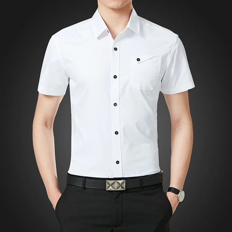 

2020 summer new cotton short sleeve shirt for men