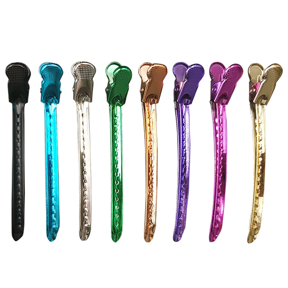 

12pcs Metal Alligator Hair Clip DIY Salon Barber Molding Styling Tools Colorful Long Hair Pins Apply Mask Wash Face Tools