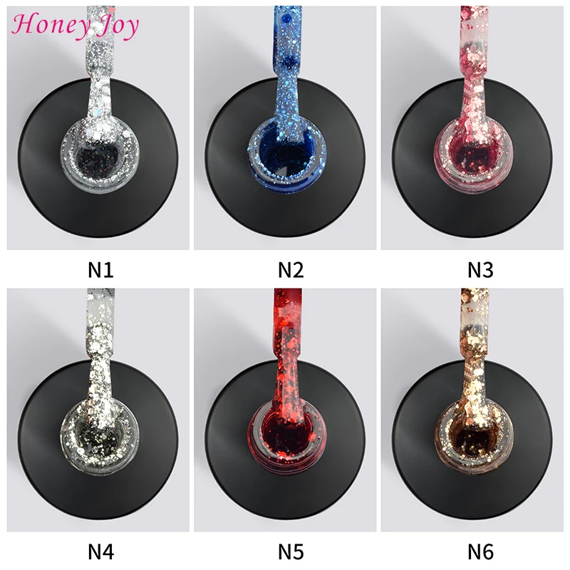 8 мл набор гель-лаков для ногтей с блестками Синий Красный Серебряный цвет