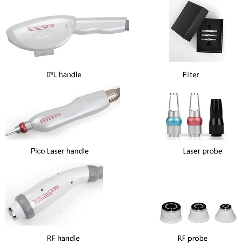 Best Selling Picosecond 3 in 1 Electron Light Hair Removal Ipl RF Handle Diode Hair Removal Pigmented Tattoo enlarge