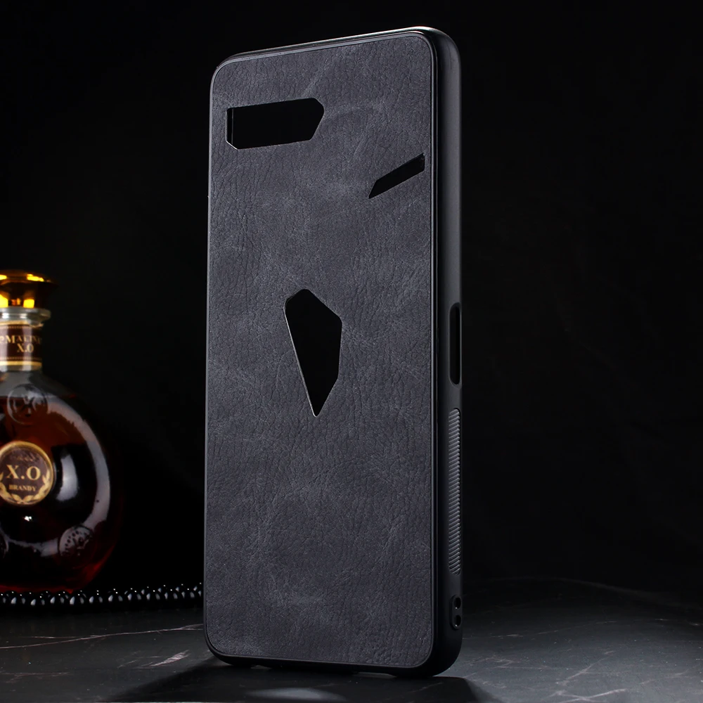 Мягкий ТПУ чехол и овечья кожа PU для Asus ROG Phone II (ZS660KL) ROG2|Бамперы| |